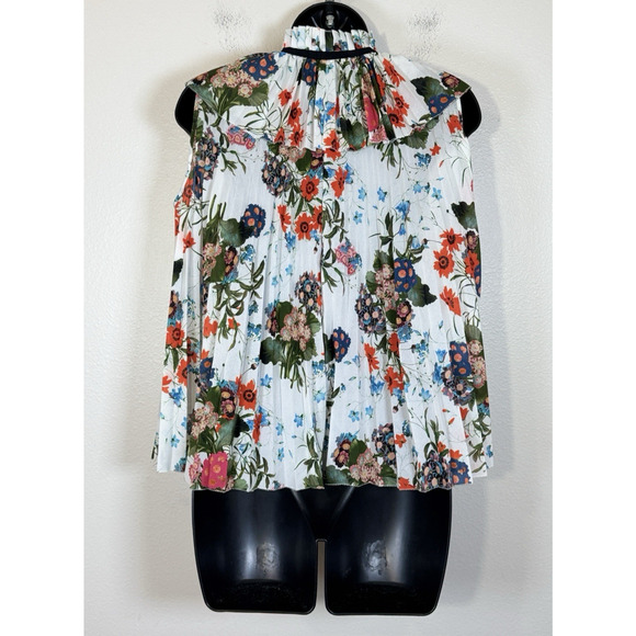 ERDEM x H&M Pleated A-Line Sleeveless Floral Top Victorian Romantic Coquette, 6 - Picture 7 of 9